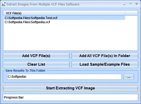 Extract Images From Multiple VCF Files Software screenshot