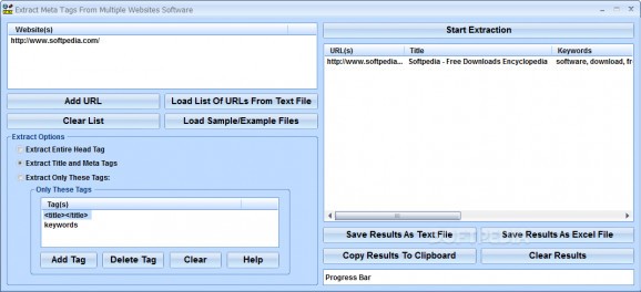Extract Meta Tags From Multiple Websites Software screenshot