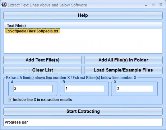 Extract Text Lines Above and Below Software screenshot