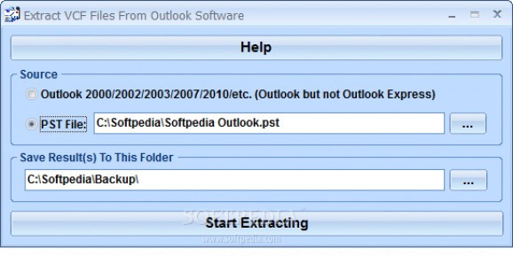 Extract VCF Files From Outlook Software screenshot