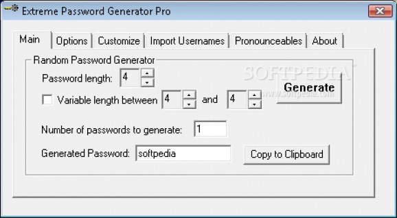 Extreme Password Generator Pro screenshot