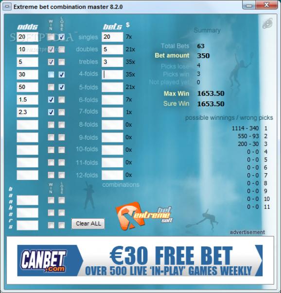 Extreme bet combination master screenshot