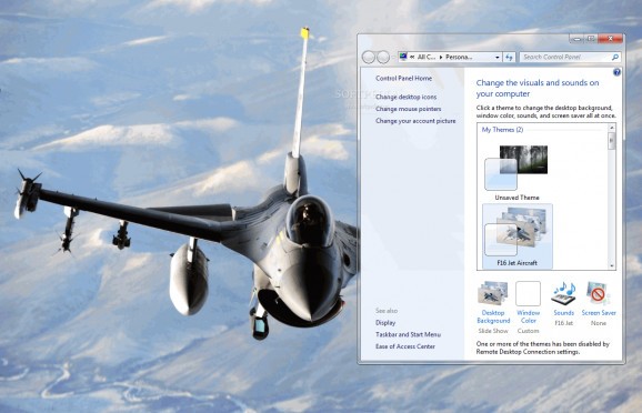 F16 Jet Aircraft Theme screenshot