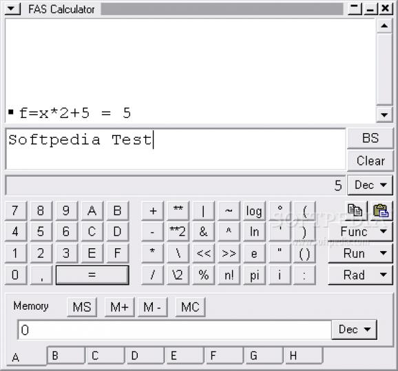 FAS Calculator screenshot
