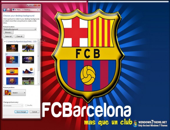 FC Barcelona Windows 7 Theme with song screenshot
