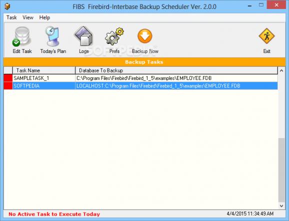 FIBS Firebird-Interbase Backup Scheduler screenshot