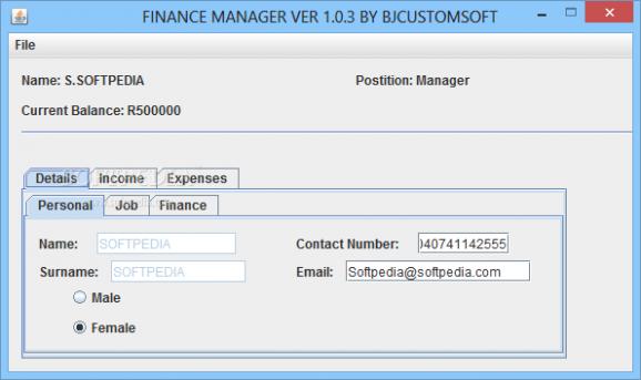 FINANCE MANAGER screenshot