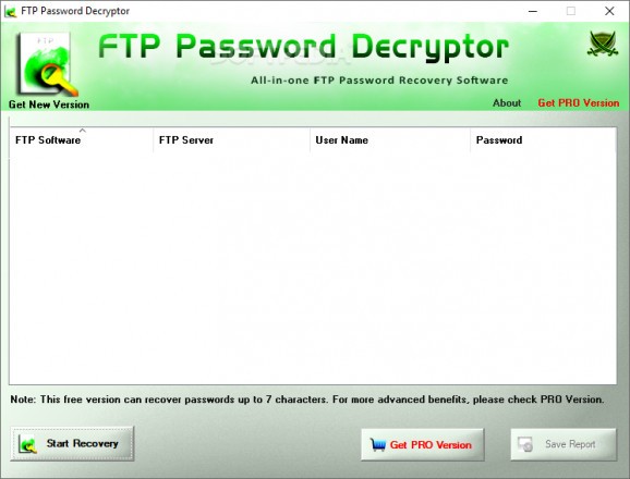 FTP Password Decryptor screenshot