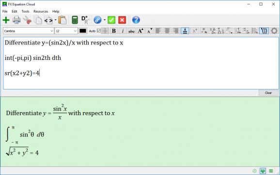 FX Equation screenshot