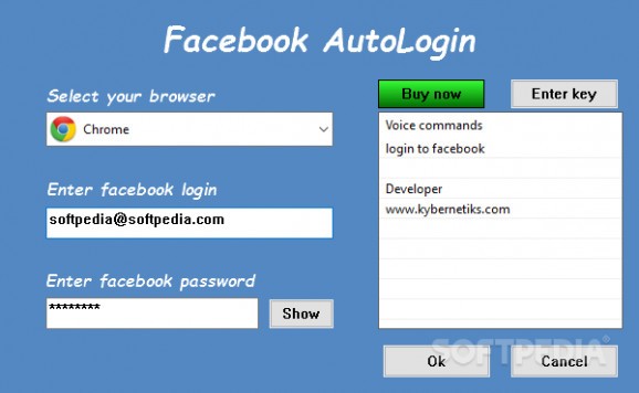 Facebook AutoLogin screenshot