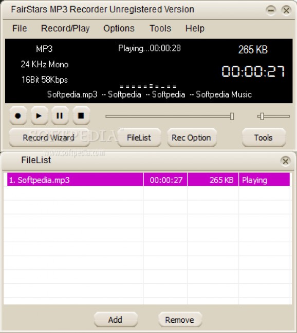 FairStars MP3 Recorder screenshot