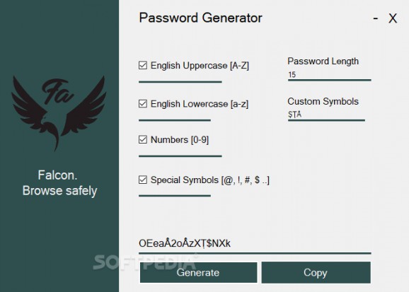 Falcon Password Generator screenshot