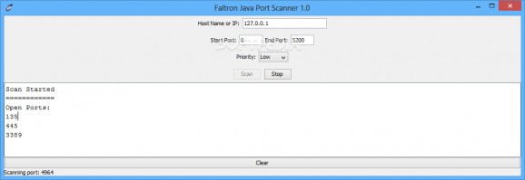 Faltron Java Port Scanner screenshot