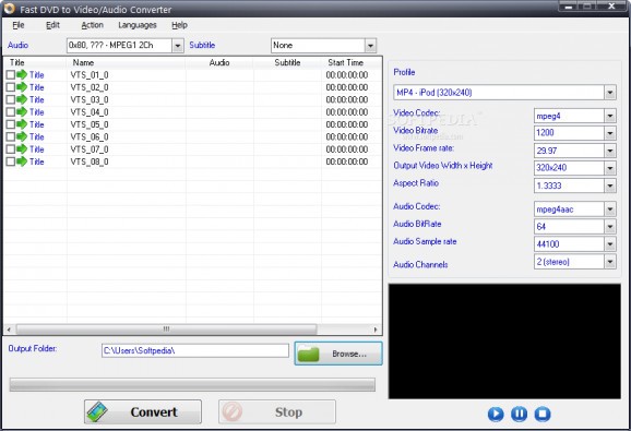 Fast DVD to Video/Audio Converter screenshot