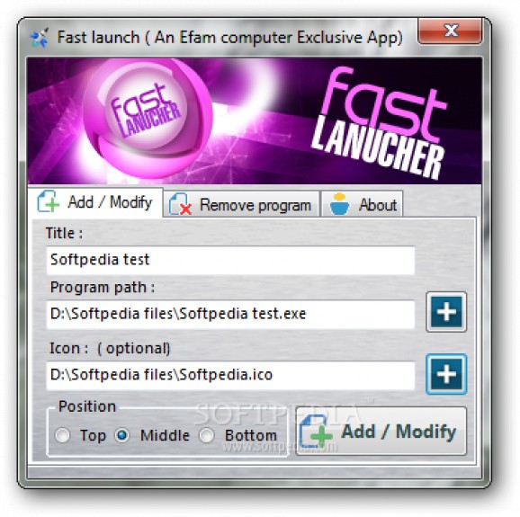 Fast launch screenshot