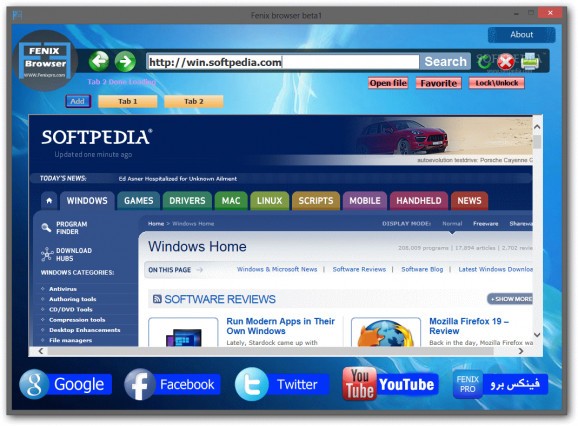 Fenix browser screenshot