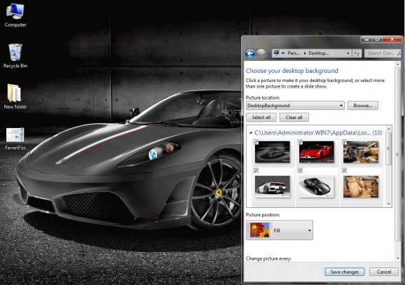 Ferrari Fizz Windows 7 Theme screenshot