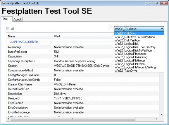 Festplatten Test Tool SE screenshot