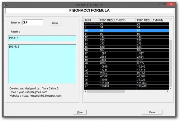 Fibonacci Formula screenshot