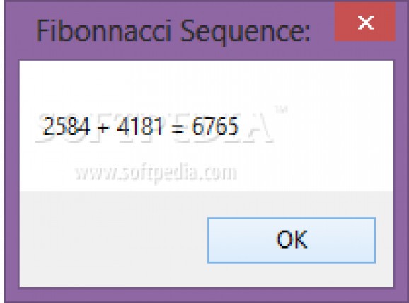 Fibonnacci Sequence screenshot