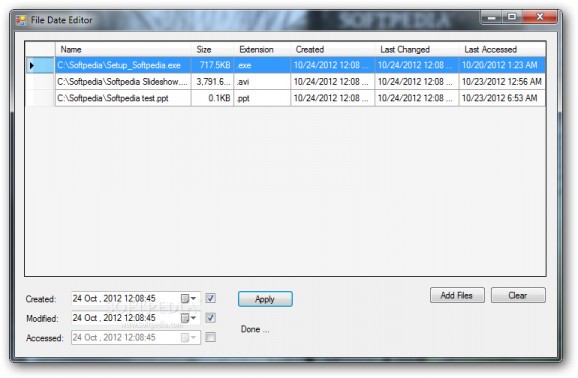 File Date Editor screenshot