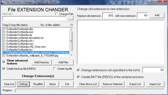 File Extension Changer Portable screenshot