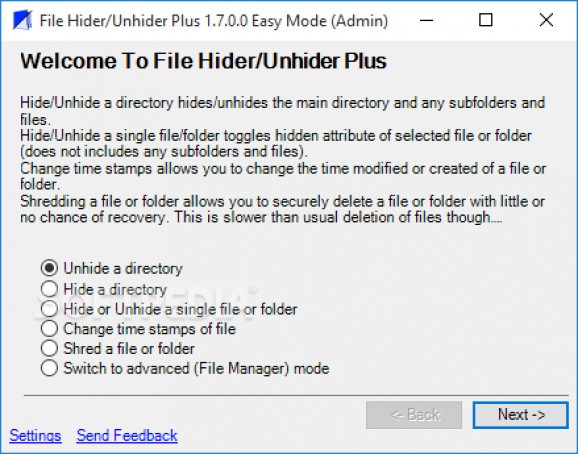 File Hider/Unhider Plus screenshot