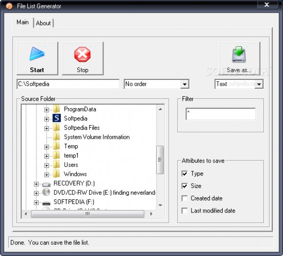 File List Generator screenshot