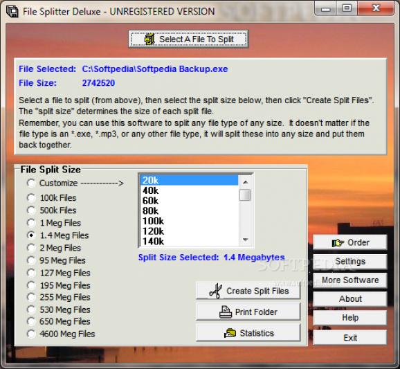 File Splitter Deluxe screenshot