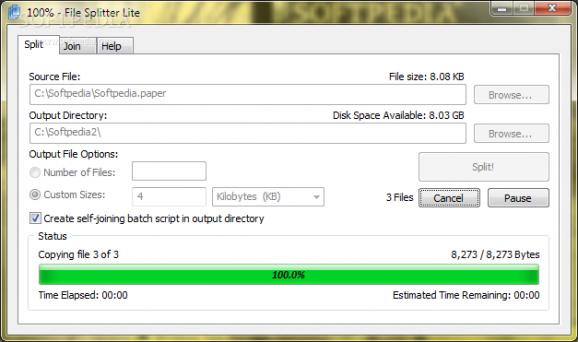 File Splitter Lite screenshot