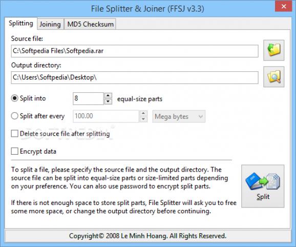 File Splitter and Joiner screenshot