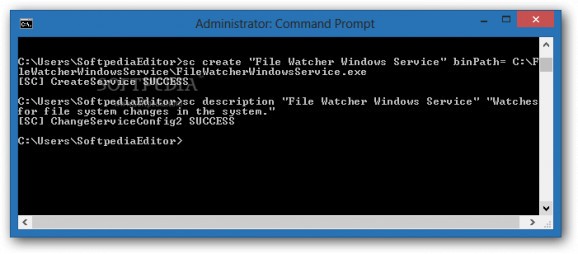 File Watcher Windows Service screenshot