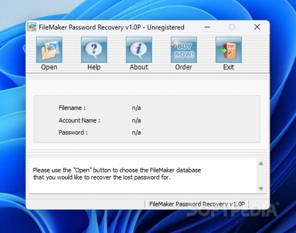 FileMaker Password Recovery screenshot