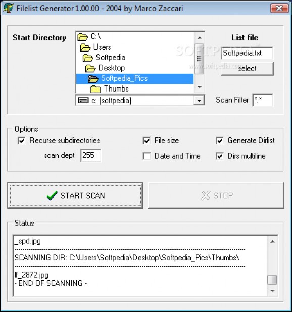 Filelist Generator screenshot