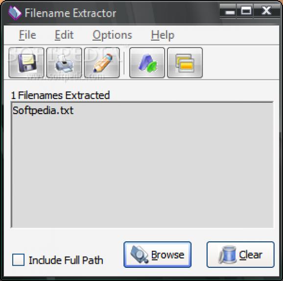 Filename Extractor screenshot