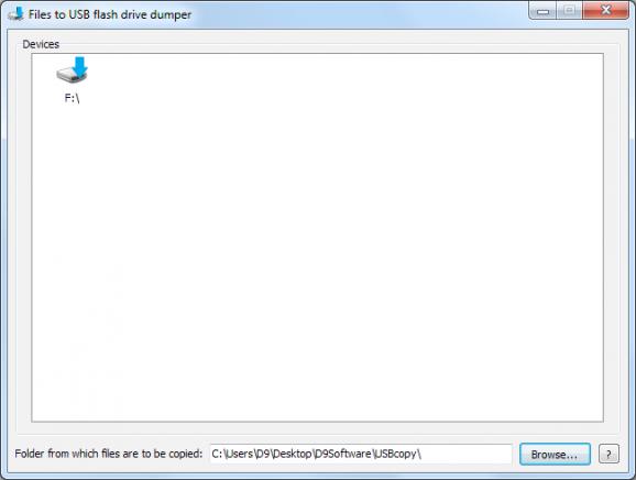 Files to USB flash drive dumper screenshot