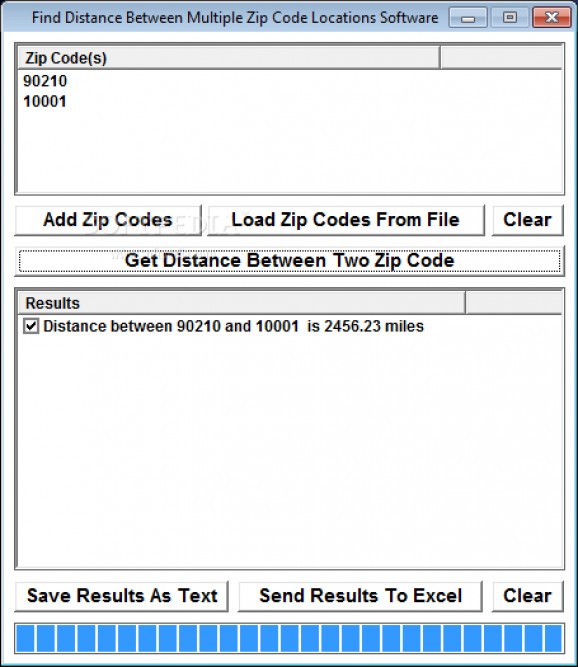 Find Distance Between Multiple Zip Code Locations Software screenshot