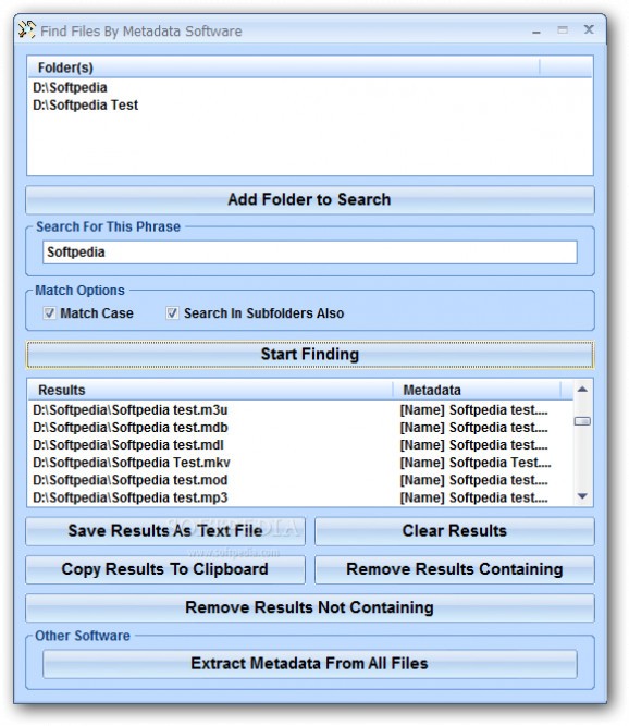 Find Files By Metadata Software screenshot