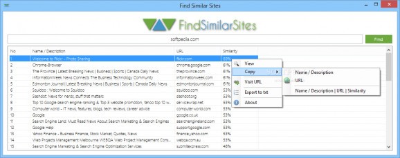 Find Similar Sites screenshot