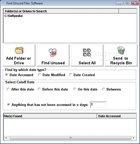 Find Unused Files Software screenshot