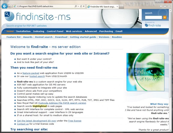 FindinSite-MS screenshot