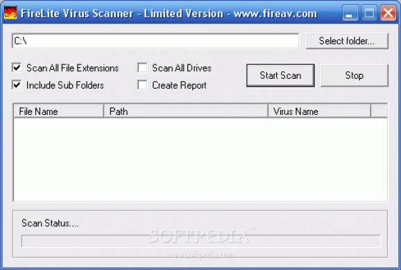 FireLite Virus Scanner screenshot