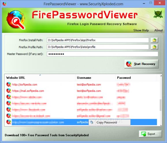 FirePasswordViewer Portable screenshot