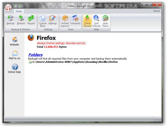 Firefox Backup8 screenshot