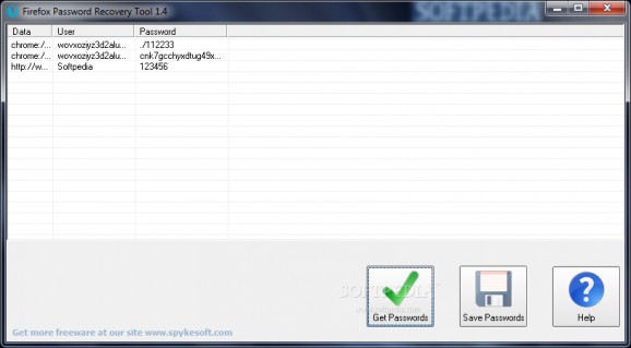 Firefox Password Recovery Tool screenshot