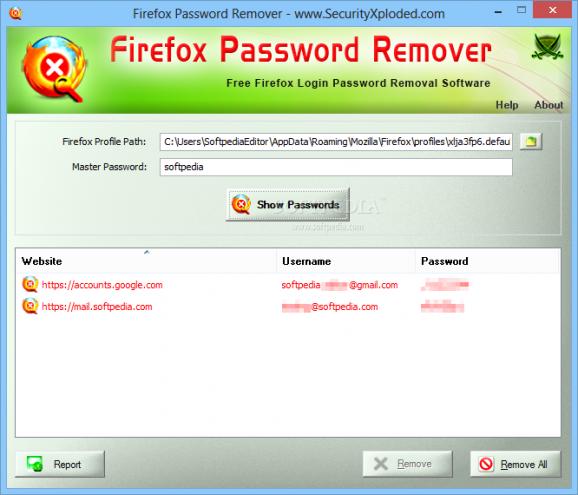 Firefox Password Remover screenshot