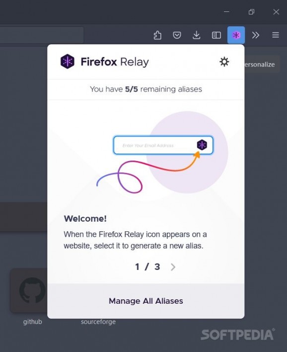 Firefox Relay screenshot