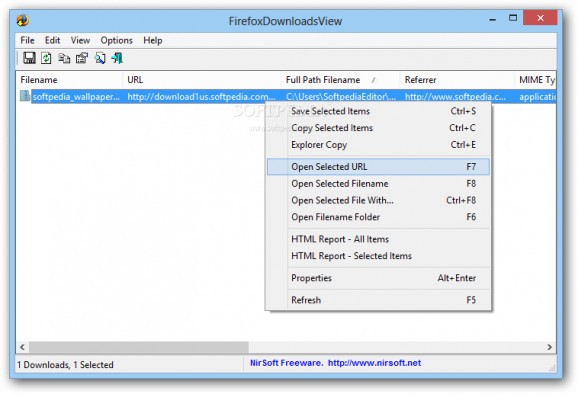FirefoxDownloadsView screenshot