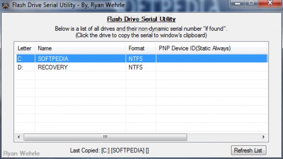 Flash Drive Serial Utility screenshot