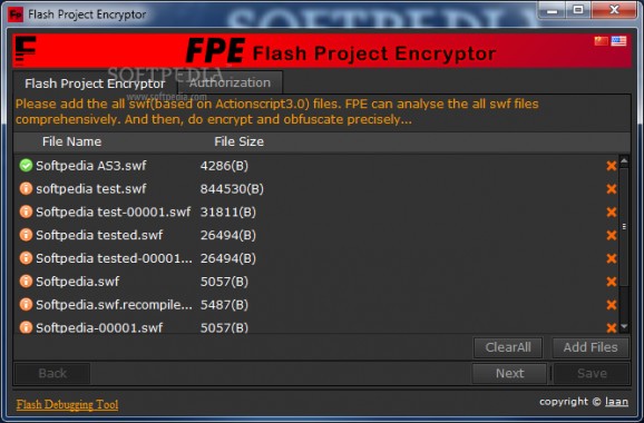 Flash Project Encrypter screenshot